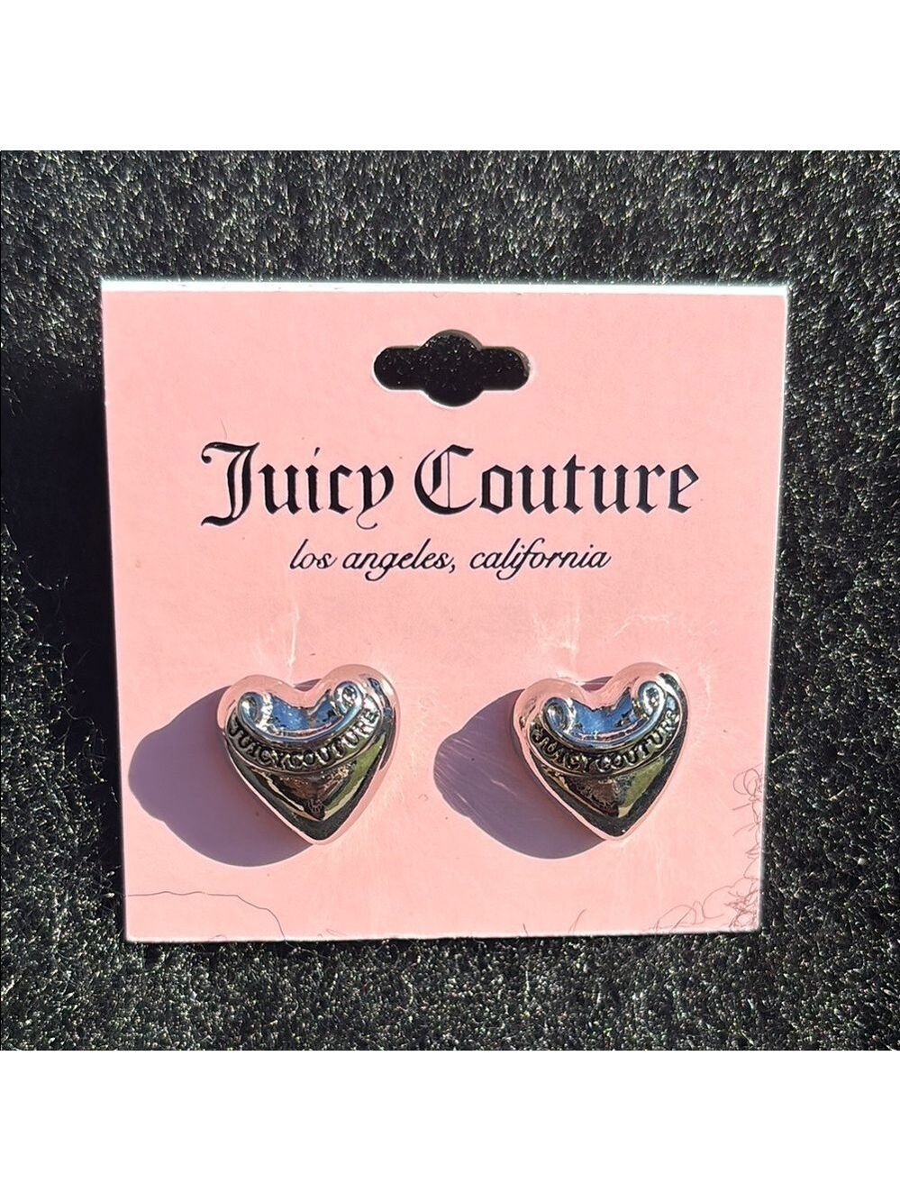 NWT! Juicy Couture Silver Heart Earrings